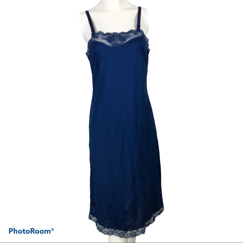 Vintage Blue Full Slip dress FRENCH MAID